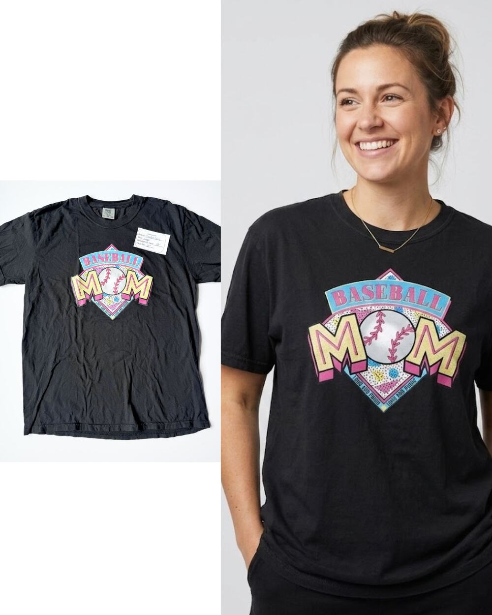 Comfort Colors "Baseball Mom — Loud and Proud" Graphic Tee | Black | Size Large